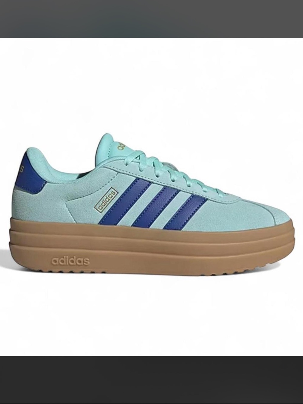 adidas Women's Mint Teal Platform Sneakers with Navy Stripes